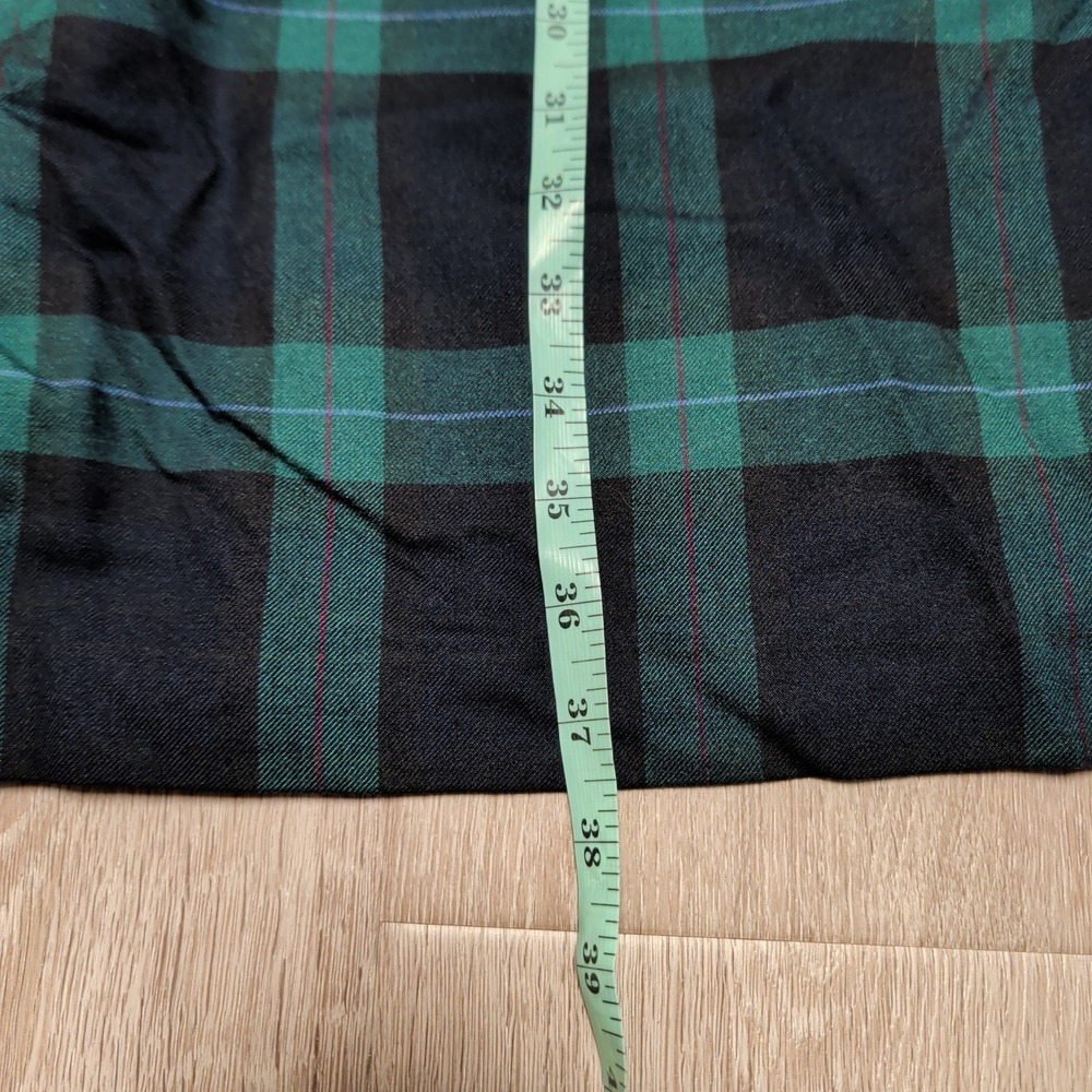Talbots Plaid Sheath Dress Womens 16P Green Black‎ Excellent Bell Sleeve Lined - Picture 8 of 9